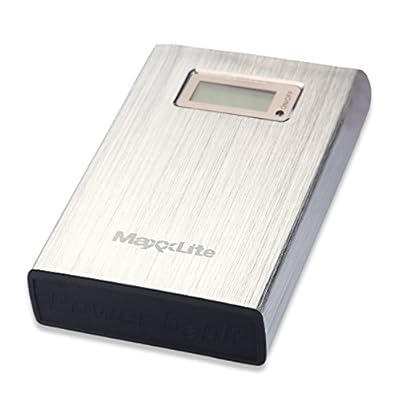 Maxxlite 10000mAh Dual USB with LCD Display Power Bank Silver