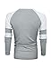 Allegra K Men Long Sleeve Crew Neck Contrast Color Casual T-Shirts Light Gray L