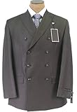 IMAGE OF Sean John Mens Double Breasted Charcoal Gray Pindot Suit- Size 44R