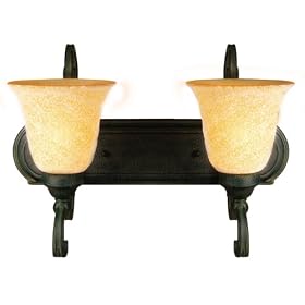 Yosemite Home Decor 82192-2EC Noreen 18-Inch 2-Light Bathroom Vanity, Earthtone Crackle by Yosemite Home Decor