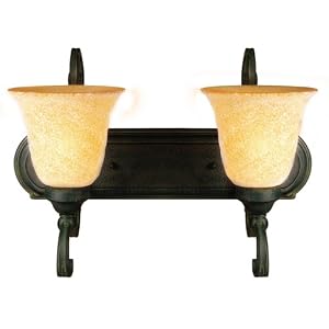Yosemite Home Decor 82192-2EC Noreen 18-Inch 2-Light Bathroom Vanity, Earthtone Crackle by Yosemite Home Decor