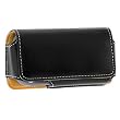 Universal Horizontal Long Leather Case with Belt Clip - Black for Microsoft Zune 120GB
