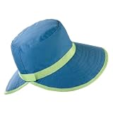 Coolibar UPF 50+ Women's Palm Harbor Facesaver (One Size - Smokey Blue/Apple)