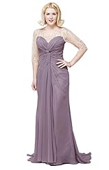 Slit Beaded Chiffon Floor Length Scoop Neck Bridesmaid Dress/Prom Dress/Wedding Party Dress 