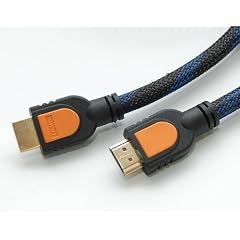Premium abgeschirmtes Hochgeschwindigkeits HDMI Kabel 1,5m mit schwarz, blau geflochtener Nylonjacke