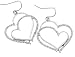 Pretty Silver Tone Austrian Crystal Double Open Heart Drop Dangle Earrings