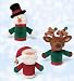 Toys : Set of 3 Christmas Finger Puppets - Santa, Snowman & Reindeer By Gund
