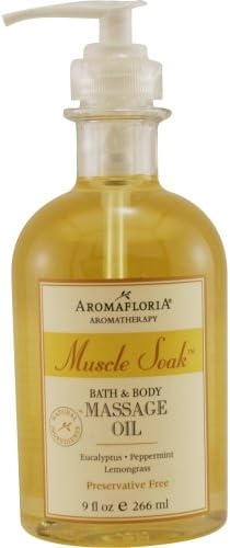 MUSCLE SOAK by Aromafloria BATH AND BODY MASSAGE OIL 9 OZ BLEND OF EUCALYPTUS... (Package of 3 )