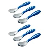 Gerber Stainless Steel Tip Kiddy Cutlery Spoons, 6 Pack - Blue