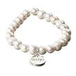 Sterling Silver "Sister" Charm Bracelet & Pearl Stretch Bracelet