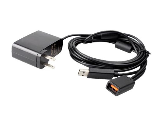 Black Power Supply Adapter Cable for Xbox 360 Kinect Sensor