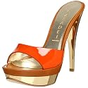 Casadei Women's 8450 High Heel Mule Sandal,Orange Patent,10 M