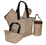 5-Piece Tote Set - Cream/Chocolate