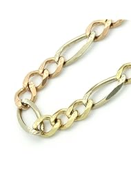 14K Gold 6mm Italian Larga Figaro Chain Necklaces ( Available Length 18", 20", 22", 24", 26")