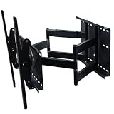 VideoSecu MW370B 26 inch Extension Heavy Duty Dual Arm Articulating TV Wall Mount for Most 37 40 42 46 47 48 50 52 55 60 FLAT Plasma LCD TV