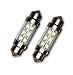 TuningPros LEDLP-36M-W6 License Plate LED Light Bulbs Festoon 36mm, 6 LED White 2-pc Set