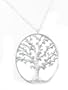Beautiful Large Tree of Life Charm Necklace with Ice Crystal Accents on LONG Silver Tone Chain ~ Comes Gift Boxed