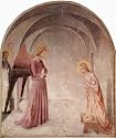 Fra Angelico (Fresco cycle in the Dominican convent of San Marco in Florence scene: Annunciation with St. Dominic) Black