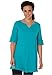 Woman Within Women's Plus Size Perfect Roll-Tab-Sleeve Notch-Neck Tunic
