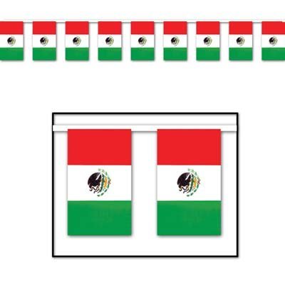 Beistle - 50711 - Outdoor Mexican Flag Banner- Pack of 12-image