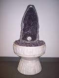 Aqua Amethyst Geode Fountain With Light And Crystal Sphere.