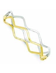 Genuine 14K Two-Tone Hinged Oval Bangle 6 Grams Of Gold 100% Satisfaction Guaranteed.