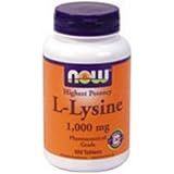 Now Foods L-lysine 1000mg, 100 Tablets (Pack of 2)