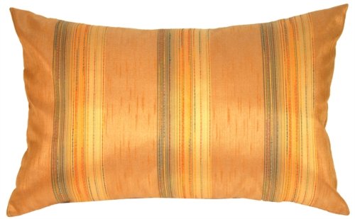 Pillow Decor - Soft Stripes Rectangular in Orange Marmalade Decorative Throw Pillow