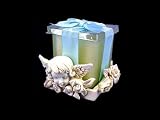 White Finish Cherub Head w Gift Box Candle (Set of 24) - Baby Shower Gifts & Wedding Favors