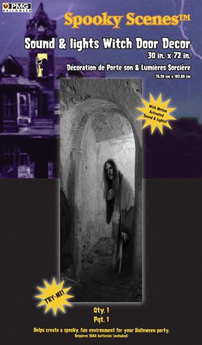 Paper Magic Group Spooky Scenes Sound & Lights Witch Door Décor