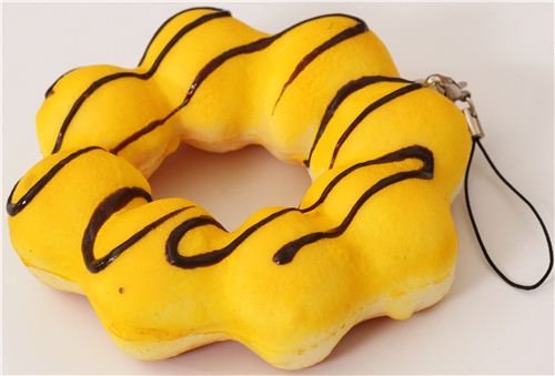 Imagen 3 de Colgante blando Squishy gran donut amarillo salsa forma flor