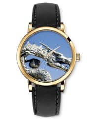 SPRAWL Aanalog Fashion Series Gold Ladies Watches of Genuine Black Leather Strap,Unique Wrist Watch for Women Girls Designed with Stone dragon