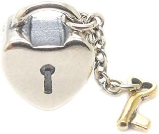 Two-Tone Key To My Heart 925 Sterling Silver bead Fit Pandora Charms