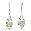Ze Sterling Silver Caged Rose Quartz Earrings