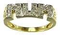 9ct 2 Colour Gold Ladies Diamond Set Mum Ring with Fancy Shoulder