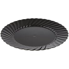 Classicware CW75180BK 7.5" Black Plastic Dinnerware Plate (18 Packs of 10)