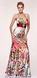 L0029 Print Satin Deep V-neck Evening Prom Cocktail Dress