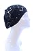 BSB AN Women Black Flower Black Knit Hat Diamond Stripe Pattern Mesh Cutout