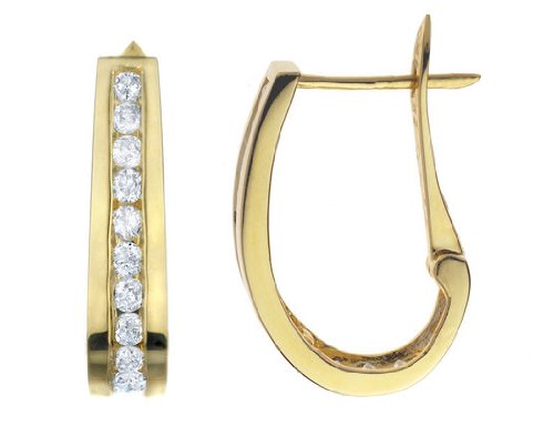 Childrens Toyshop  Jewelry : Diamond Hoop Earrings 1 Carat (ctw) in 14K Yellow Gold