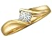 Diamond Engagement Ring: 14K Yellow Gold 1 Carat (ctw) Princess Cut Ring