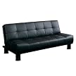 Levita Elegant Lounger Tufted Sofa Bed - Black