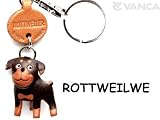 本革犬キーホルダー　ドコデモワンチャン ロットワイラー