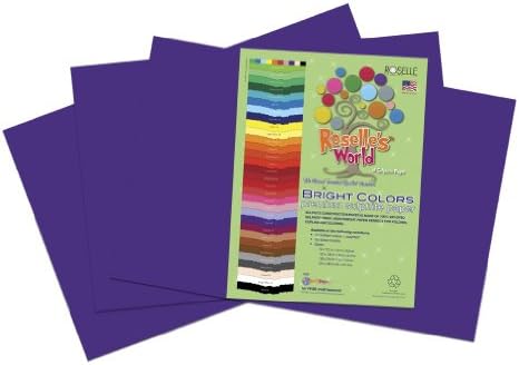 Roselle 12x18 Bright Colors Sulphite Construction Paper, Violet/Purple (70802)