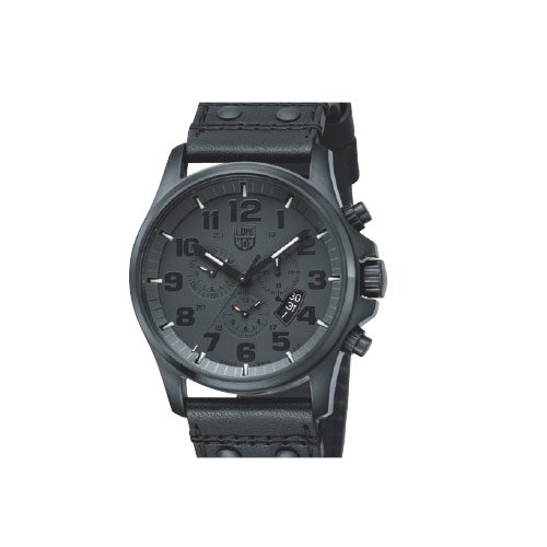 Luminox Men's 1881.BO Black Leather Swiss Quartz Watch with Black Dial