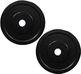 2 x 20kg Bumper Plate Black Olympic Size Solid Rubber Olympic Training Plate