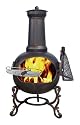 Outdoor Ohio Steel & Cast Iron Black Chimenea - Also Available In Bronze