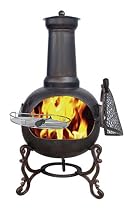 Outdoor Ohio Steel & Cast Iron Bronze Chimenea - Size Medium