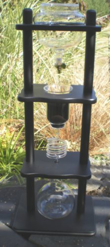 Yama Glass 6-8 Cup Cold Drip Maker Curved Brown Wood Frame