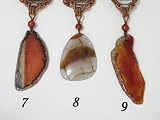 Small Natural Shaped Agate on Hand-knotted Brown Rope Necklace #8