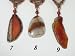 Small Natural Shaped Agate on Hand-knotted Brown Rope Necklace #8
